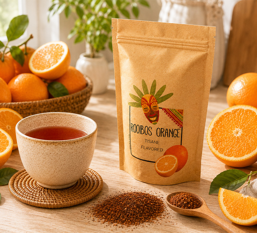 Rooibos Orange Leo Tea w opakowaniu doypack